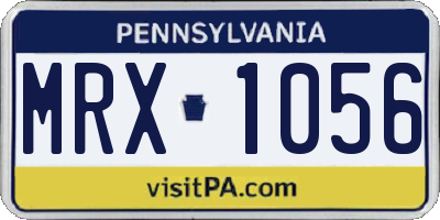 PA license plate MRX1056
