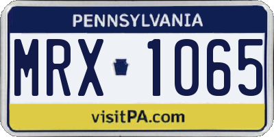 PA license plate MRX1065