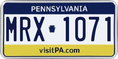 PA license plate MRX1071