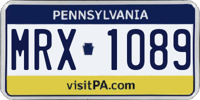 PA license plate MRX1089