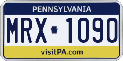 PA license plate MRX1090