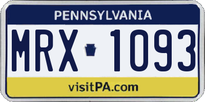 PA license plate MRX1093