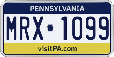 PA license plate MRX1099