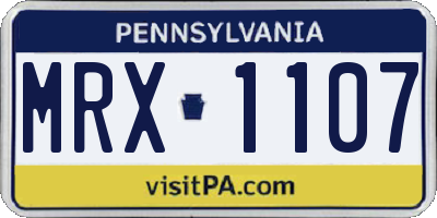 PA license plate MRX1107