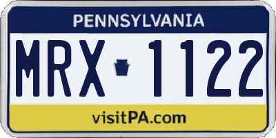 PA license plate MRX1122