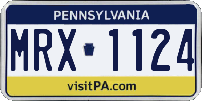 PA license plate MRX1124