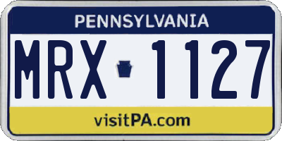 PA license plate MRX1127