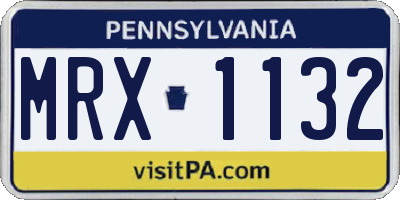 PA license plate MRX1132