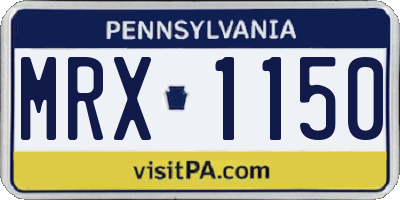 PA license plate MRX1150