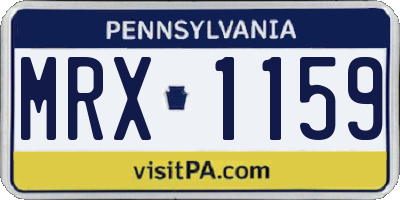 PA license plate MRX1159