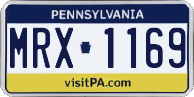 PA license plate MRX1169
