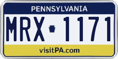 PA license plate MRX1171