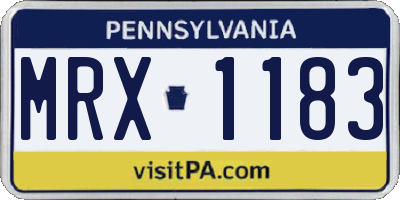 PA license plate MRX1183