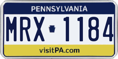 PA license plate MRX1184