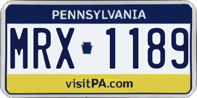 PA license plate MRX1189