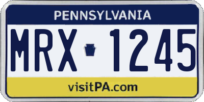 PA license plate MRX1245