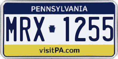 PA license plate MRX1255