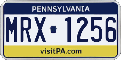 PA license plate MRX1256