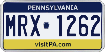 PA license plate MRX1262