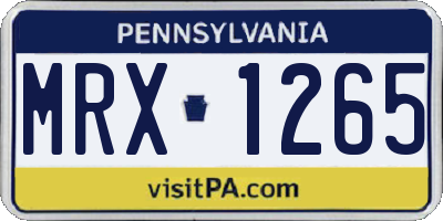 PA license plate MRX1265