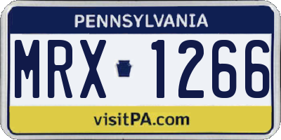 PA license plate MRX1266