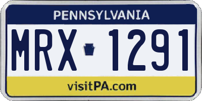 PA license plate MRX1291