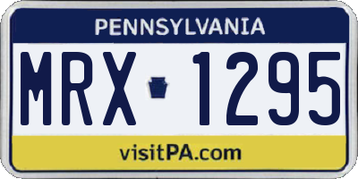 PA license plate MRX1295