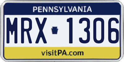 PA license plate MRX1306