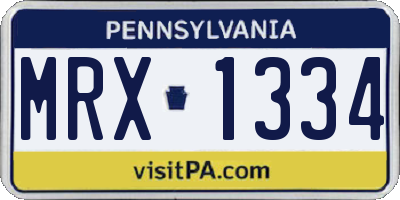 PA license plate MRX1334