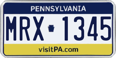 PA license plate MRX1345