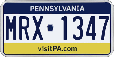 PA license plate MRX1347