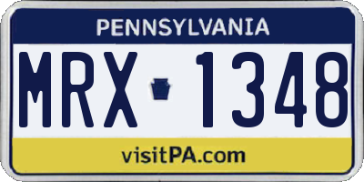 PA license plate MRX1348