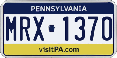 PA license plate MRX1370