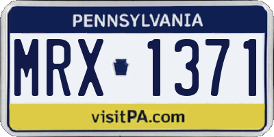 PA license plate MRX1371