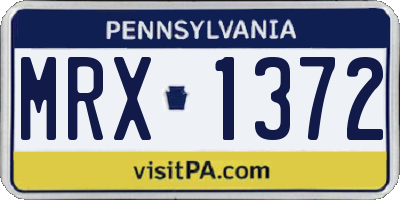 PA license plate MRX1372