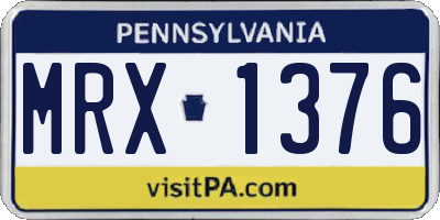 PA license plate MRX1376