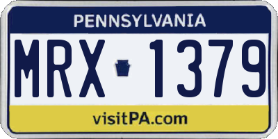 PA license plate MRX1379
