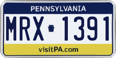 PA license plate MRX1391