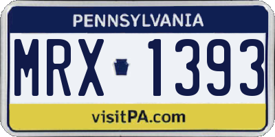 PA license plate MRX1393
