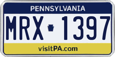 PA license plate MRX1397