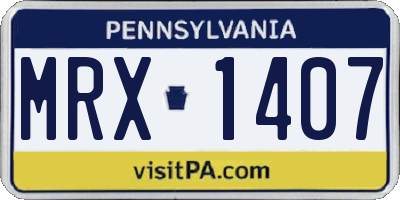 PA license plate MRX1407