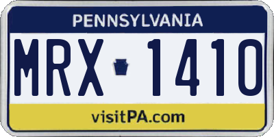 PA license plate MRX1410