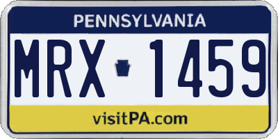 PA license plate MRX1459
