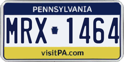 PA license plate MRX1464