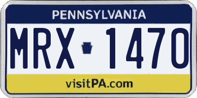 PA license plate MRX1470