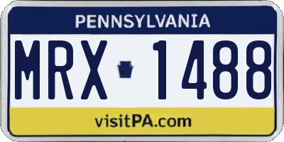 PA license plate MRX1488