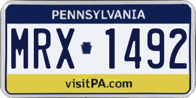 PA license plate MRX1492