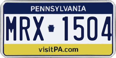 PA license plate MRX1504
