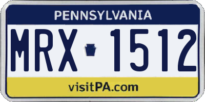 PA license plate MRX1512