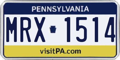 PA license plate MRX1514